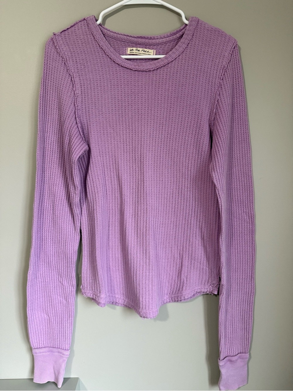 We The Free Lavender Waffle Long Sleeve Size M